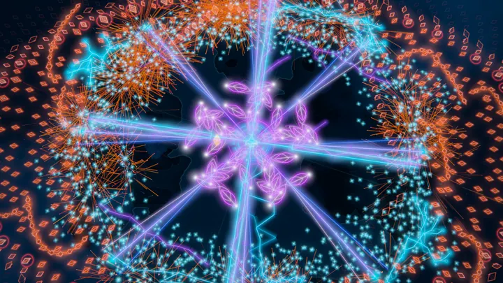 Act one: orange shards swarm the player
